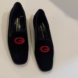 Castles Sport black & red loafers with red UGA Georgia (G) Emblem, 6 1/2 N